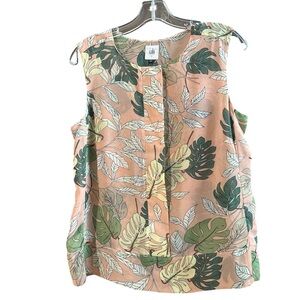 Cabi Palm Print Sleeveless Top